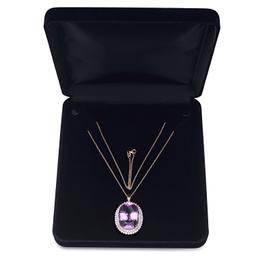 14K Rose Gold Setting with 65.0ct Kunzite and 3.52ct Diamond Pendant