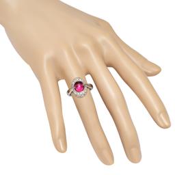 Platinum Setting with 2.69ct Pink Tourmaline and 0.50ct Diamond Ladies Ring