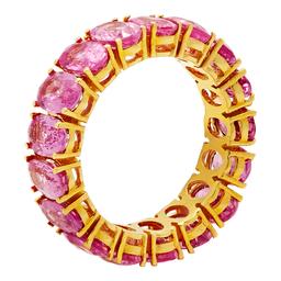14k Yellow Gold 10.18ct Pink Sapphire Eternity Band Ring