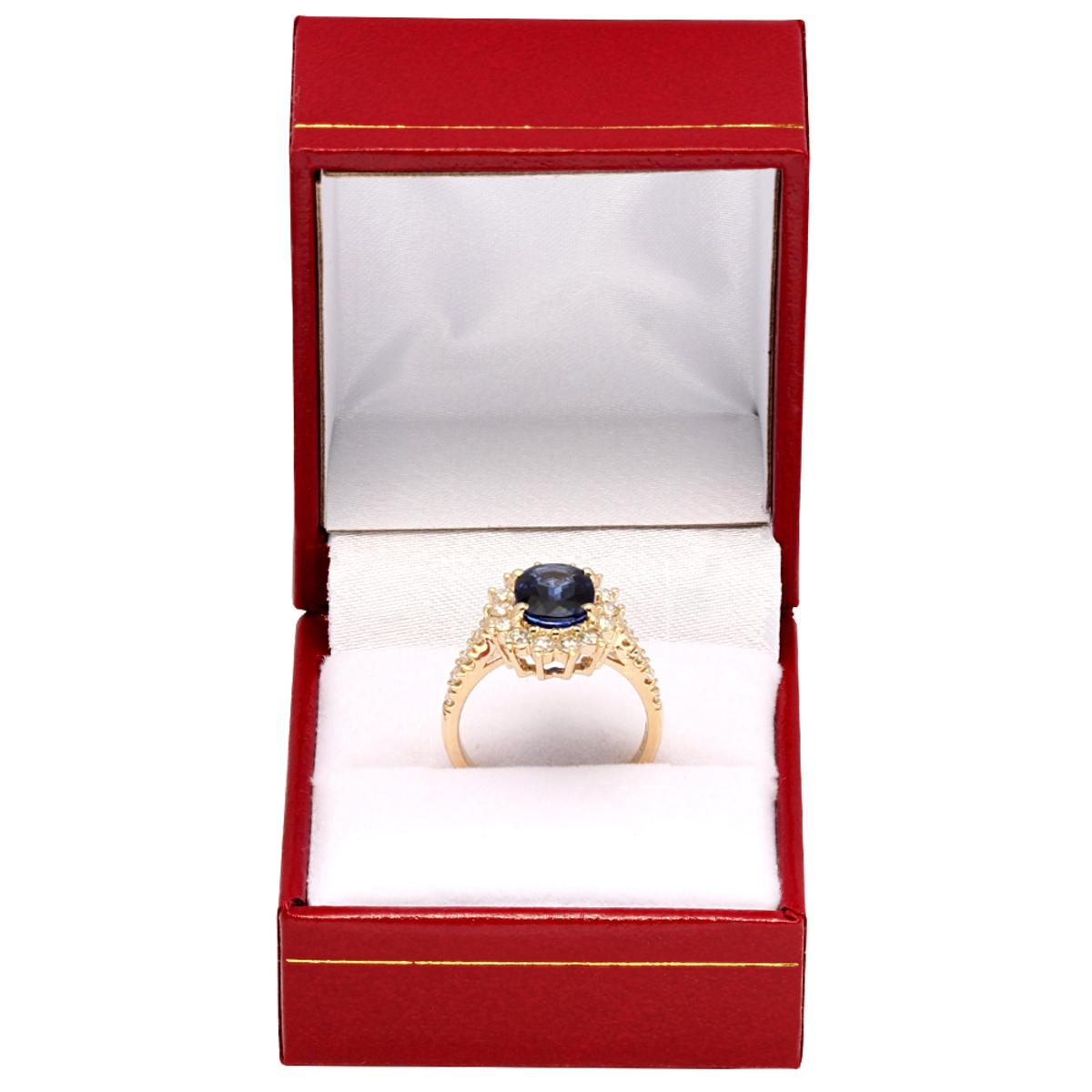 14k Yellow Gold 2.01ct Sapphire 0.82ct Diamond Ring