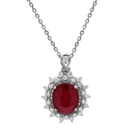 14k White Gold 5.41ct Ruby 0.86ct Diamond Pendant