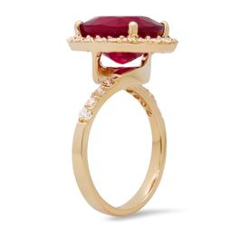 14K Yellow Gold Setting with 7.06ct Ruby and 0.75ct Diamond Ladies Ring