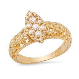 14K Yellow Gold Setting with 0.43ct Diamond Ladies Ring