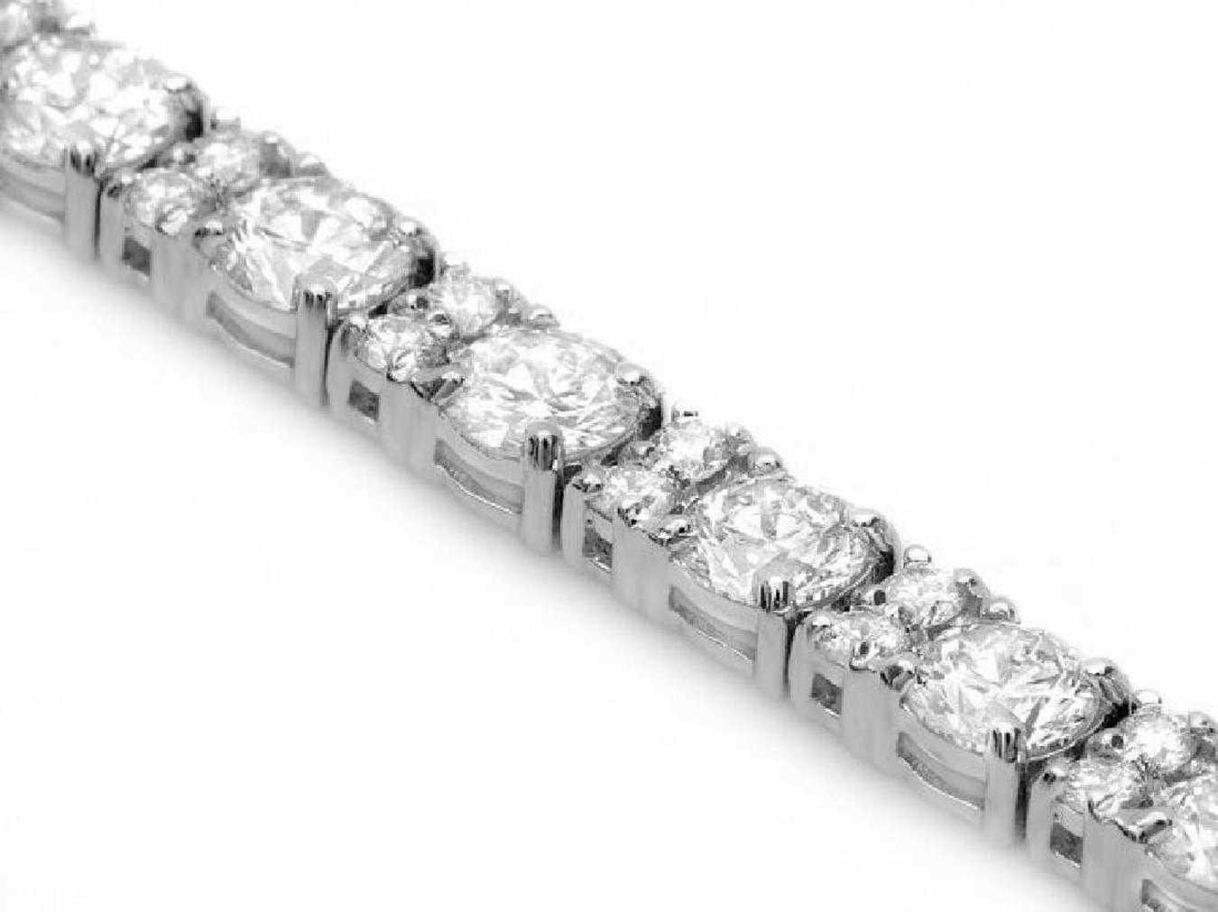 14K White Gold and 8.25ct Diamond Bracelet