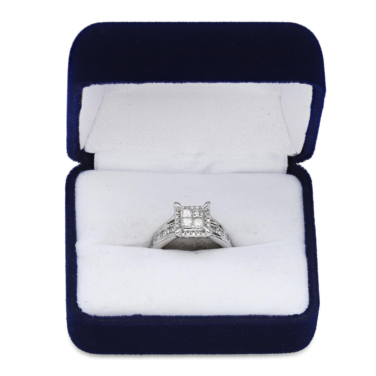 14K White Gold Setting with 1.09tcw Diamond Ladies Ring