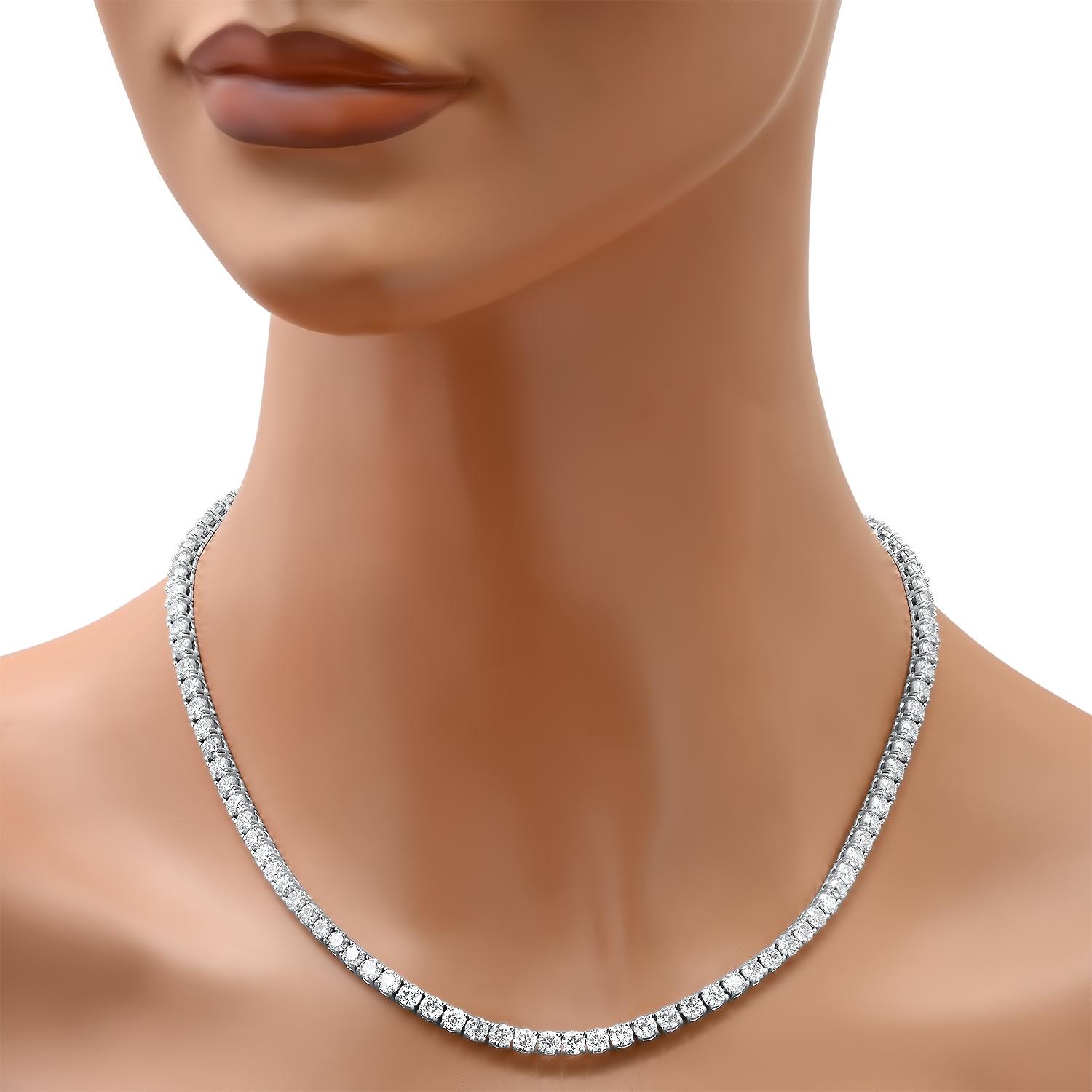 18K White Gold and 21.75ct Diamond Necklace