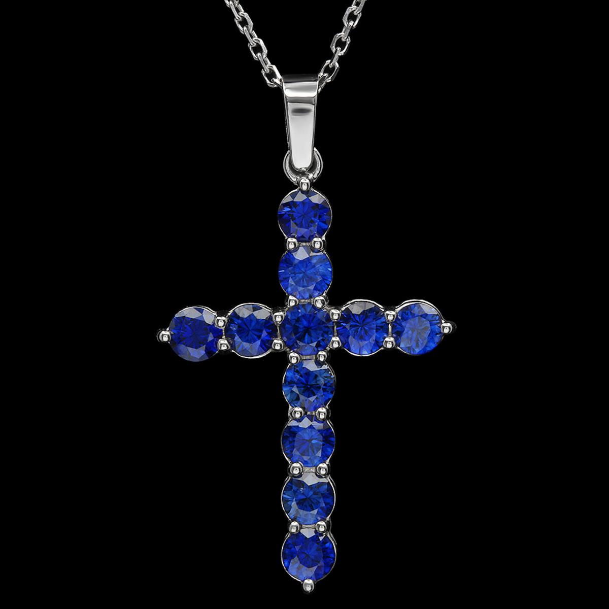 14K Gold 2.30ct Sapphire Pendant