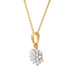 18K Yellow Gold Pendant and Earring Set with 2.93tcw Diamonds