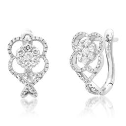 18K White Gold Setting with 1.12ct Diamond Earrings