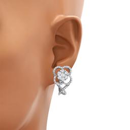 18K White Gold Setting with 1.12ct Diamond Earrings