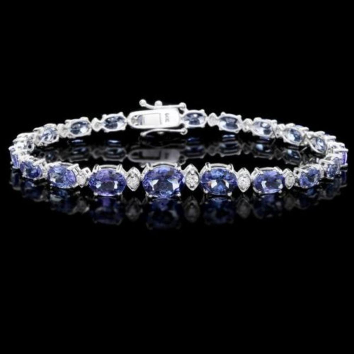 14K Gold 12.71ct Tanzanite 0.87ct Diamond Bracelet