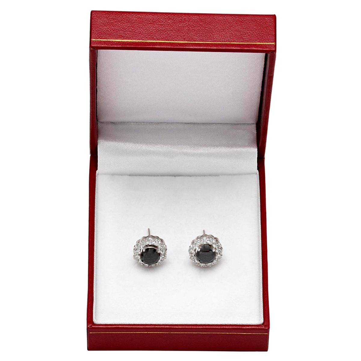 14k White Gold 2.65ct & 1.78ct Diamond Earrings