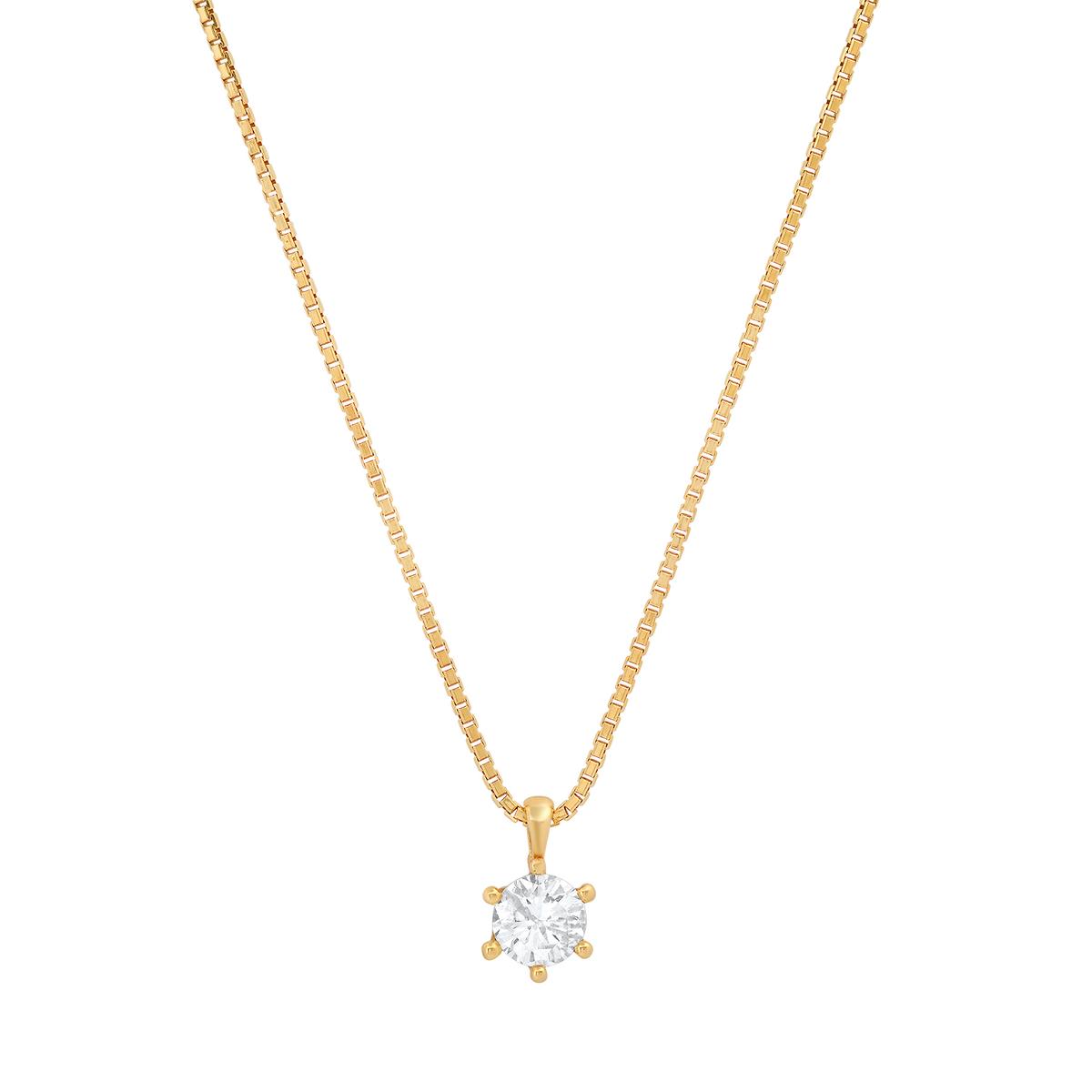 18K Yellow Gold Setting with 0.33ct Diamond Pendant