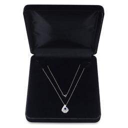 18K White Gold Setting with 0.64ct Sapphire and 1.04ct Diamond Pendant