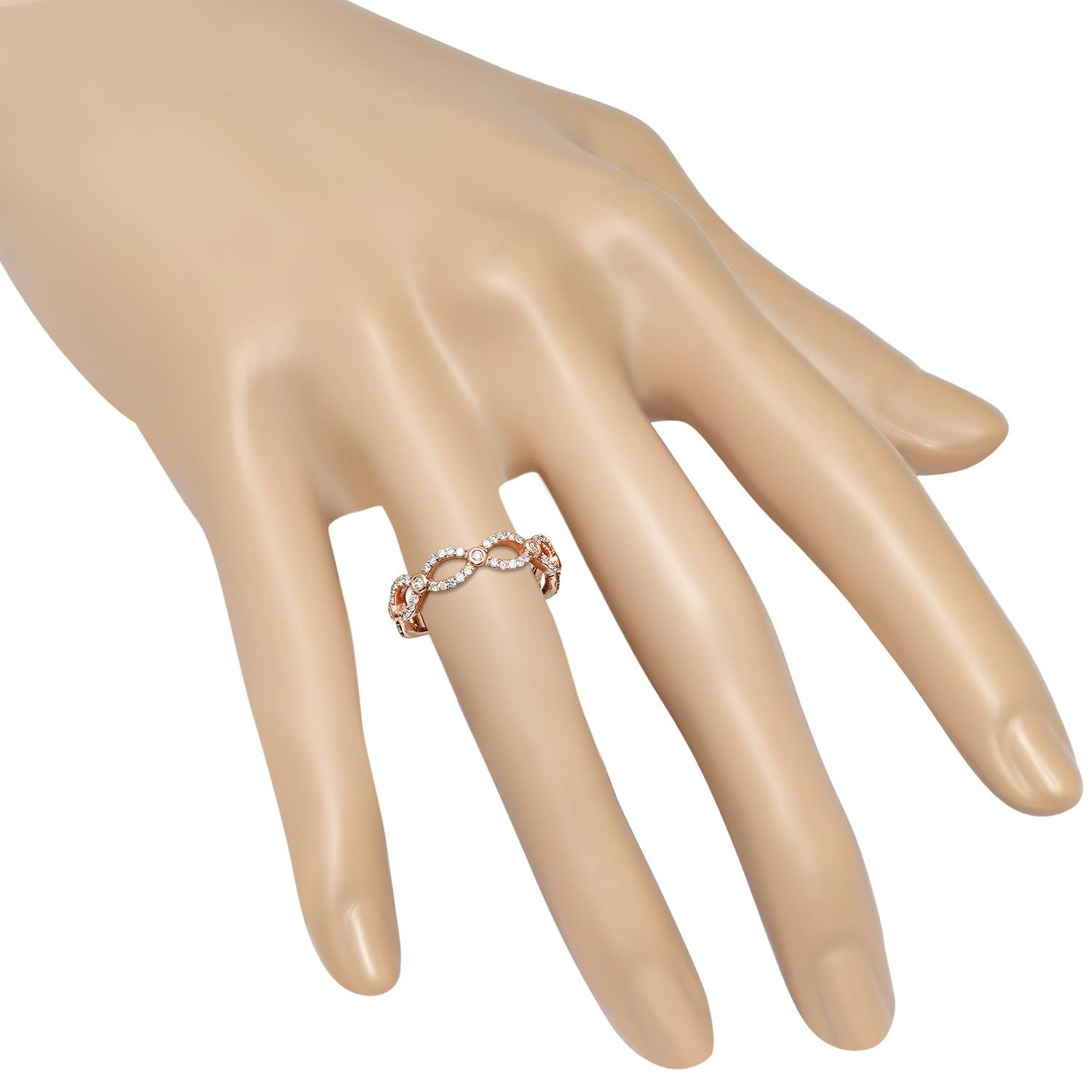 18K Rose Gold Setting with 0.54ct Diamond Ladies Ring