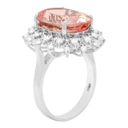 14k White Gold 8.22ct Morganite 0.75ct Diamond Ring