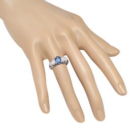 18K White Gold Setting with 1.97ct Sapphire and 0.45ct Diamond Ladies Ring