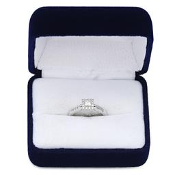 14K White Gold Setting with 0.30ct Center Diamond and 0.50tcw Diamond Ladies Ring