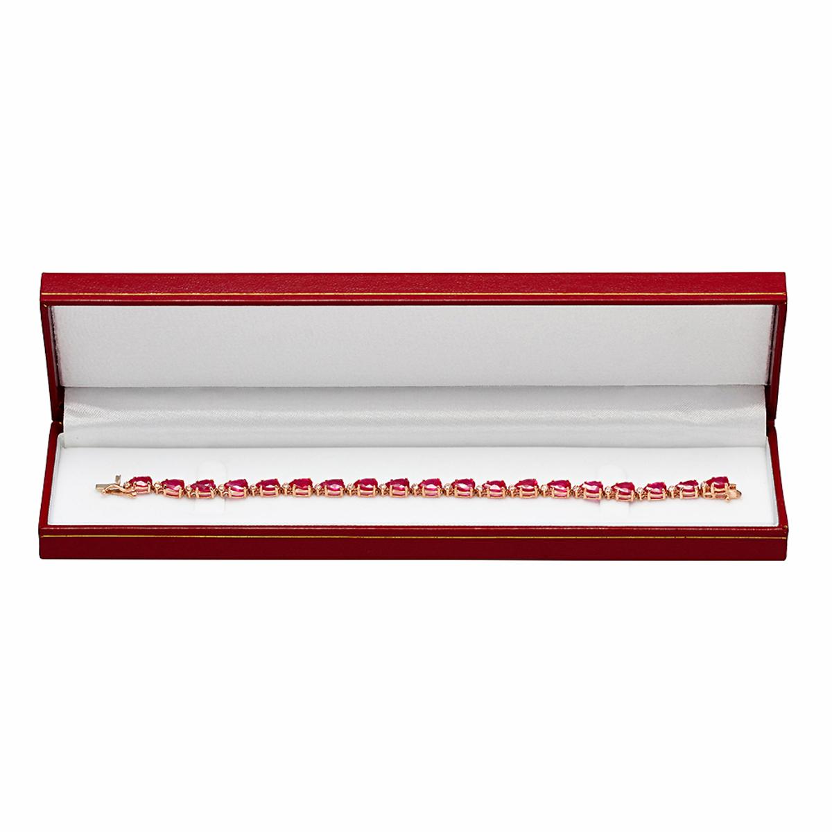 14k Rose Gold 17.41ct Ruby 0.62ct Diamond Bracelet