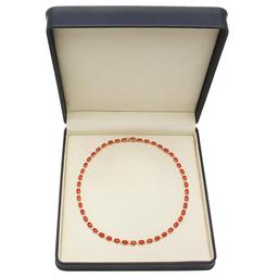 14K Gold 26.54ct Coral 1.81ct Diamond Necklace