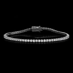 14K White Gold and 3.98ct Diamond Bracelet