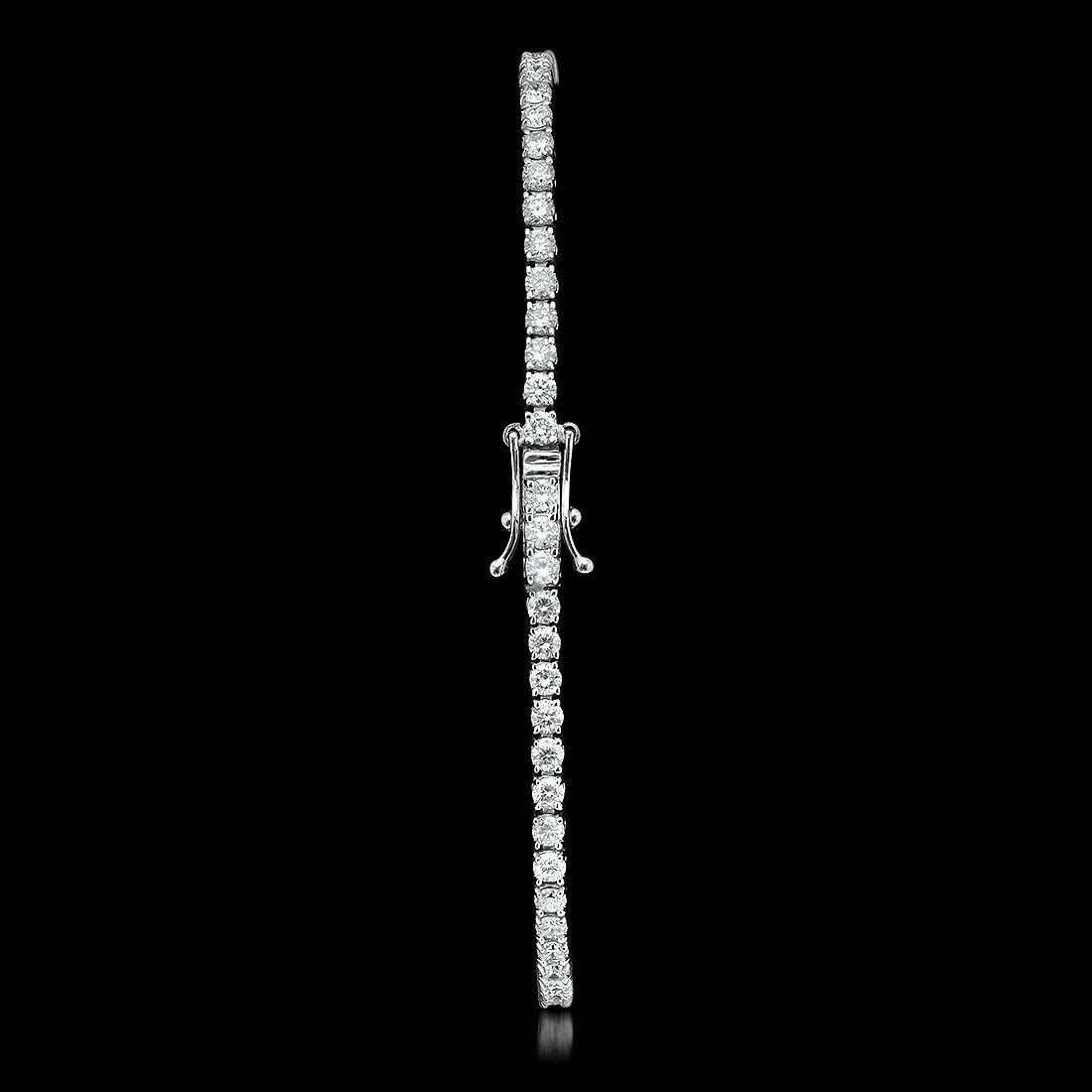 14K White Gold and 3.98ct Diamond Bracelet