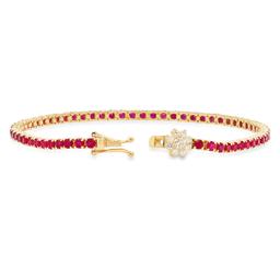 14K Yellow Gold with 4.82ct Ruby and 0.33ct Diamond Bracelet