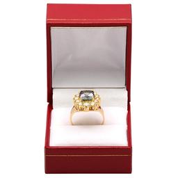 14k Yellow Gold 2.69ct Tanzanite 1.59ct Diamond Ring