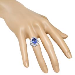 18K White Gold Setting with 5.46ct Tanzanite and 1.67ct Diamond Ring