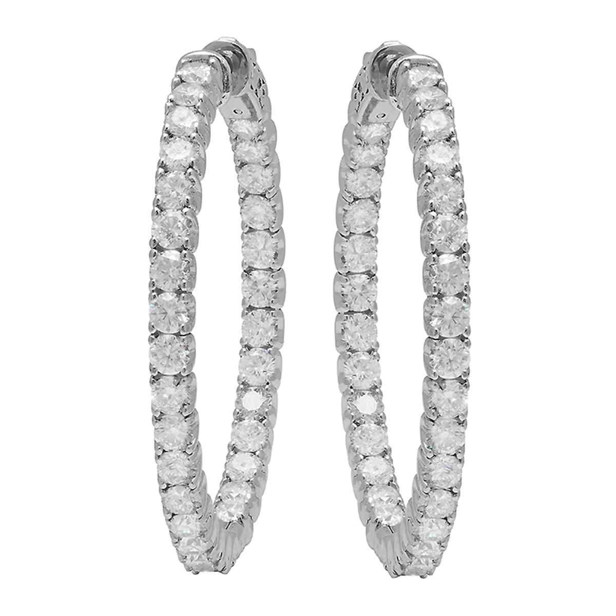 14k White Gold 5.10ct Diamond Earrings