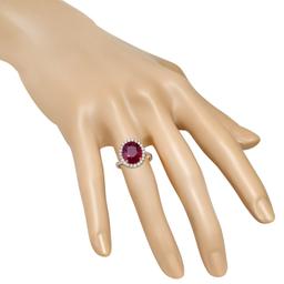 14K Yellow Gold Setting with 7.06ct Ruby and 0.75ct Diamond Ladies Ring