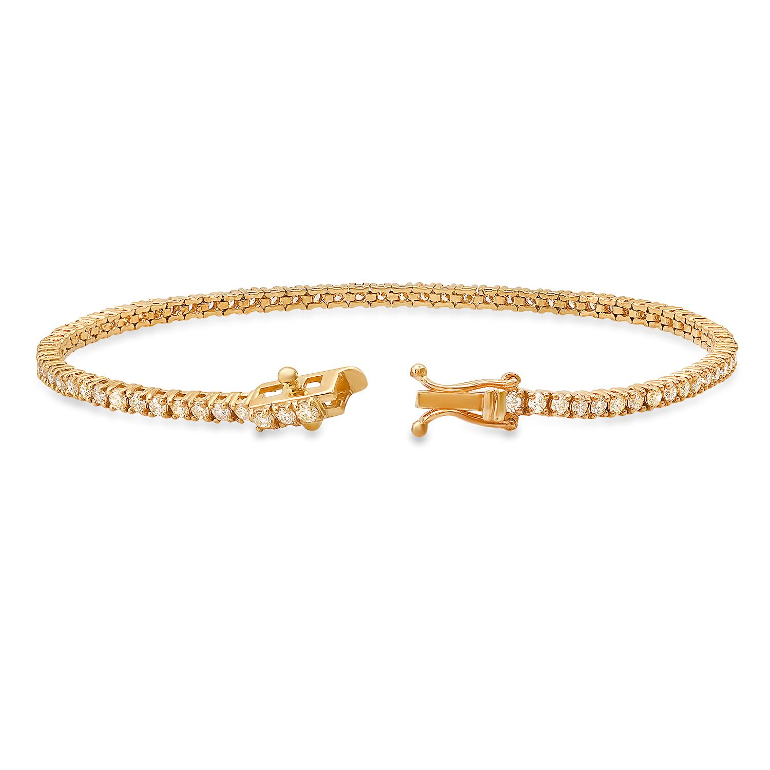 14K Yellow Gold Setting with 2.52ct Diamond Bracelet