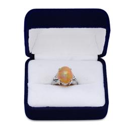 Platinum Setting with 8.50ct Opal and 0.70ct Diamond Ladies Ring