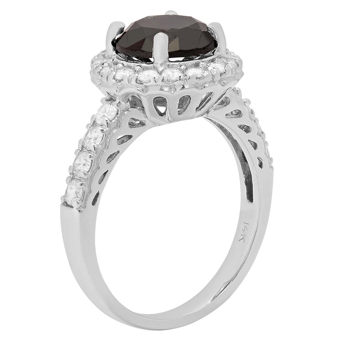 14k White Gold 2.29ct & 0.73ct Diamond Ring