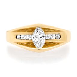 14K Yellow Gold Setting with 0.45ct Center and 1.30tcw Diamond Ring