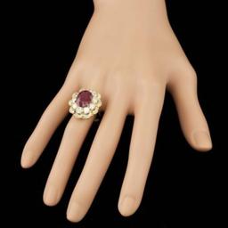 14K Yellow Gold 5.82ct Ruby and 2.82ct Diamond Ring