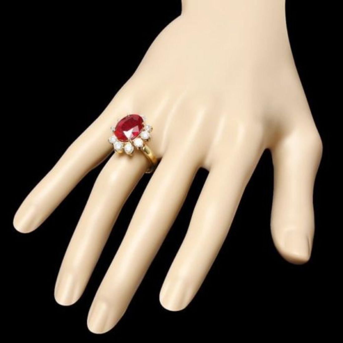 14K Yellow Gold7.86ct Ruby and 1.38ct Diamond Ring