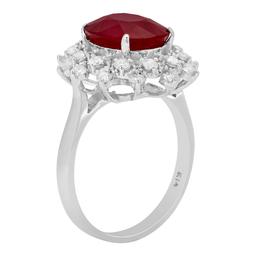 14k White Gold 5.14ct Ruby 0.64ct Diamond Ring