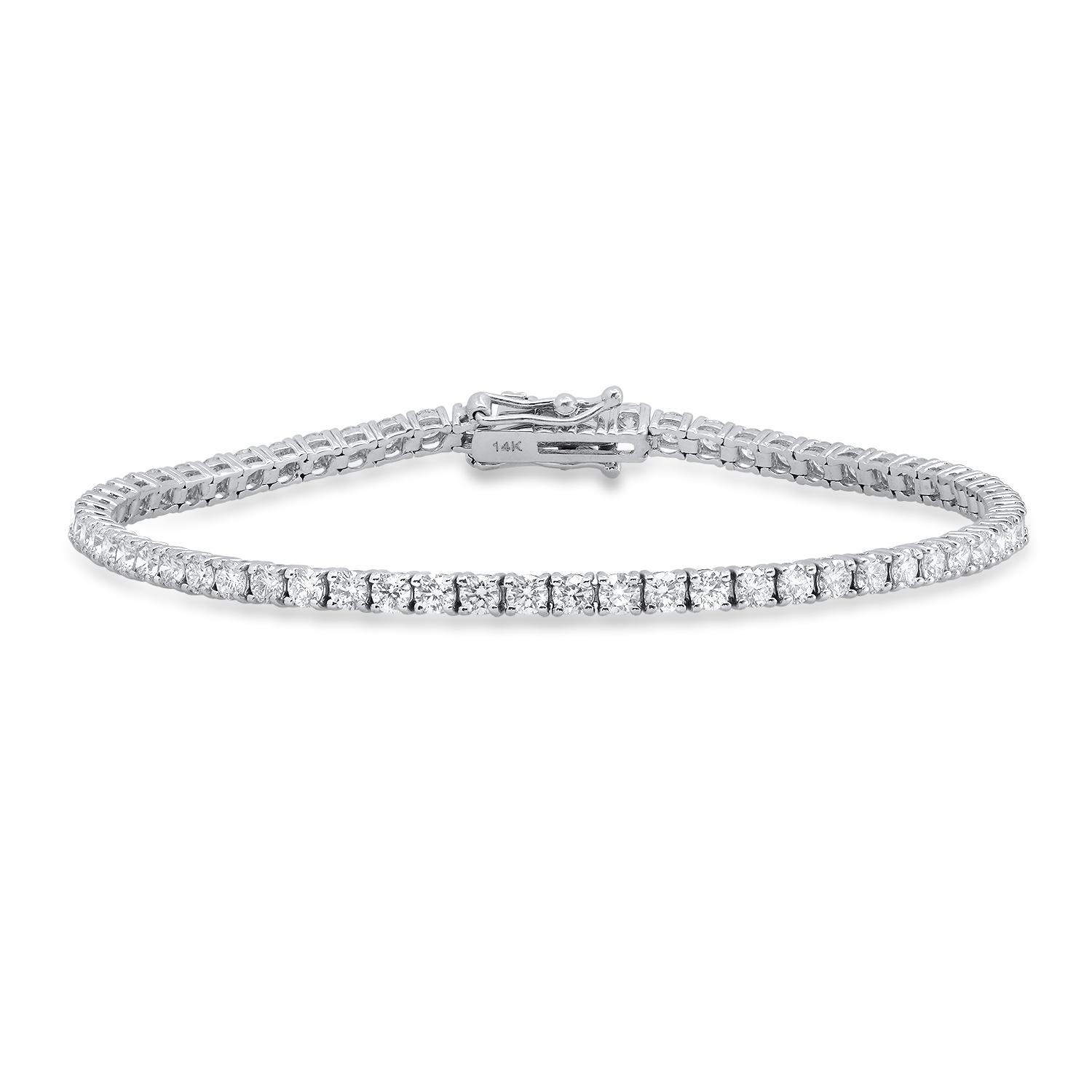 14K White Gold and 4.48ct Diamond Bracelet