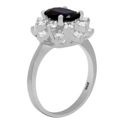 14k White Gold 1.81ct Sapphire 0.92ct Diamond Ring