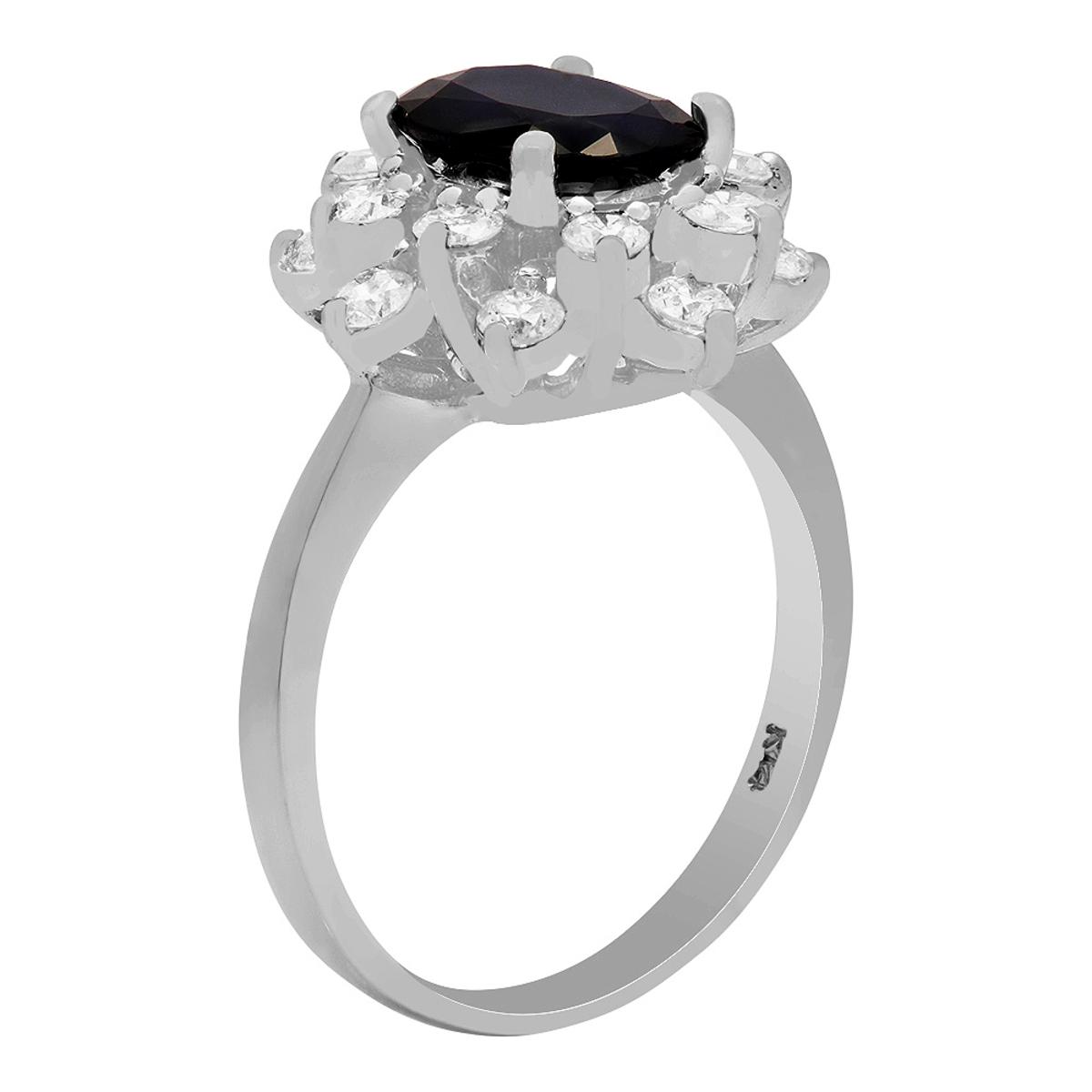 14k White Gold 1.81ct Sapphire 0.92ct Diamond Ring