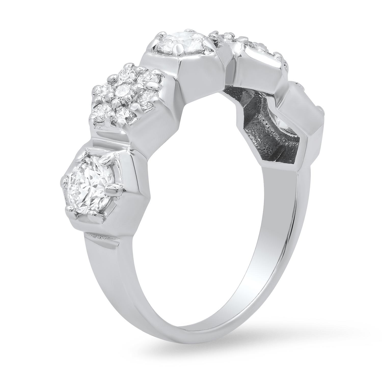 14K White Gold and 1.11ct Diamond Ring