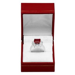 14k White Gold 3.40ct Ruby 1.25ct Diamond Ring