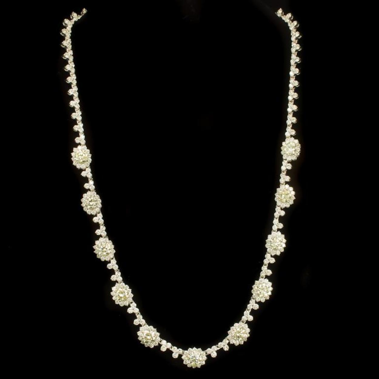 18K Gold 5.64ct Fancy Color Diamond 11.58ct Diamond Necklace