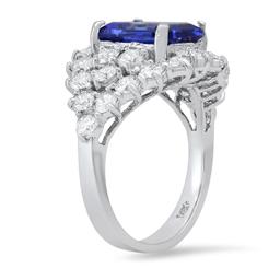 14K White Gold Setting with 3.81ct Tanzantie and 2.82ct Diamond Ladies Ring