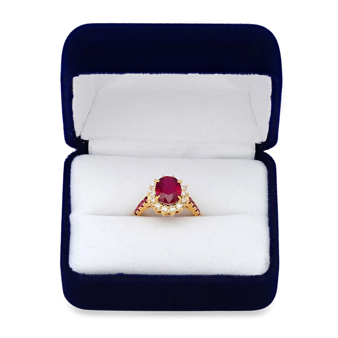 14K Yellow Gold 3.65ct Ruby and 0.80ct Diamond Ring