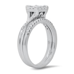 10K White Gold Two Ring Set with 0.41ct Diamond Ladies Ring