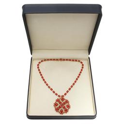 14K Gold 46.11ct Coral 3.00ct Diamond Necklace