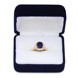 18K Yellow Gold Setting with 2.65ct Iolite and 0.36tcw Diamond Ladies Ring