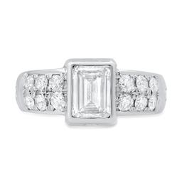 Platinum Setting with 1.09ct Center Diamond and 1.97tcw Diamond Ladies Ring